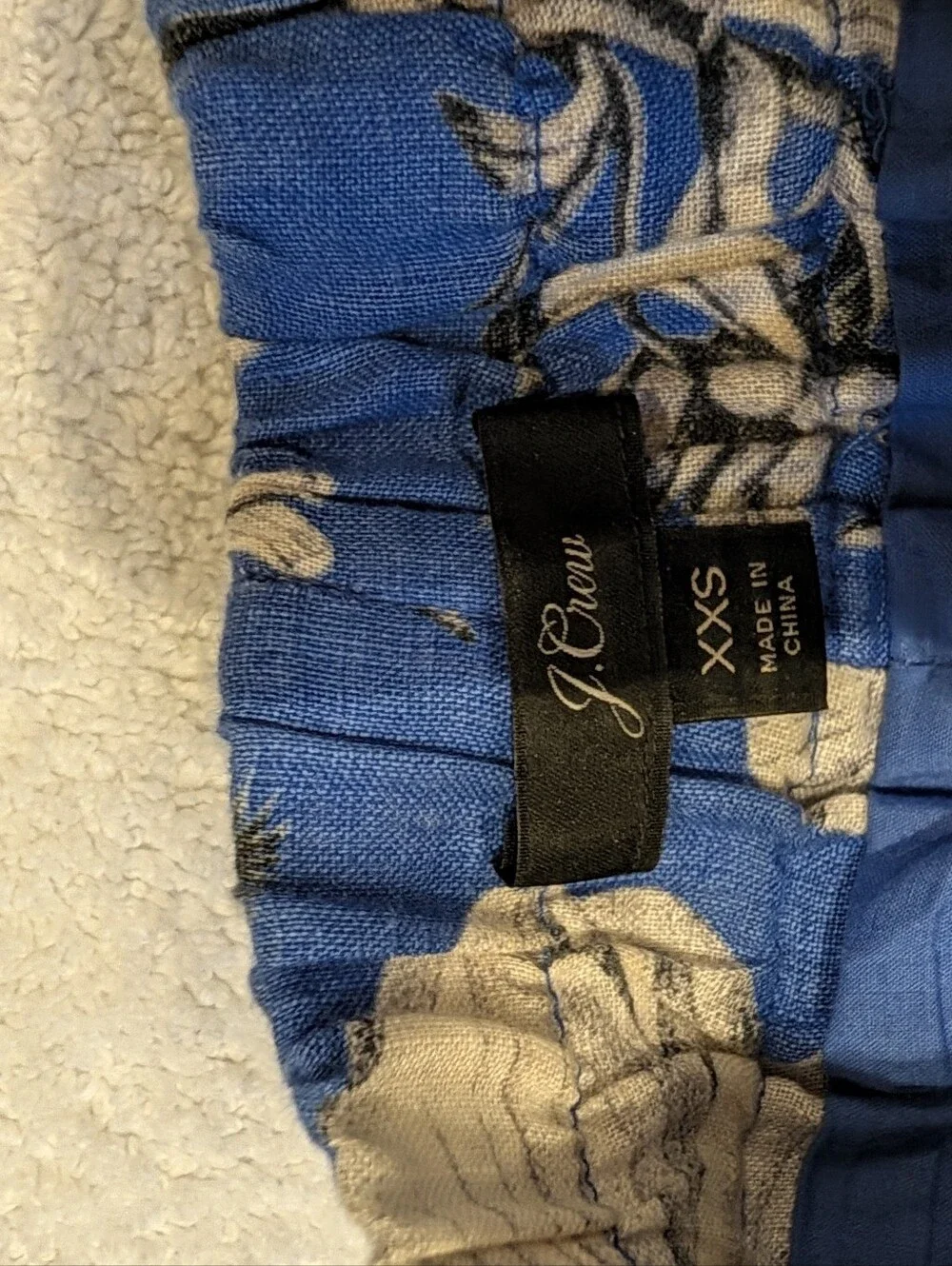 J.Crew Ratti Tropical Toile 100% Linen Pull On Skirt Blue Aviary XXS